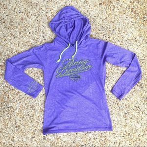 Harley Davidson Richmond VA Purple Yellow Rhinestones Hoodie Size S